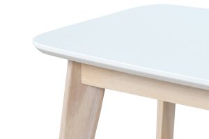 Banc scandinave blanc et bois clair L100 cm LEENA