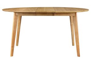 Table à manger ronde extensible finition chêne L120-150 cm LEENA