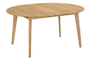 Table à manger ronde extensible finition chêne L120-150 cm LEENA