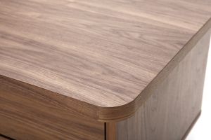Bureau avec rangements 2 tiroirs bois foncé noyer L140 cm FIFTIES