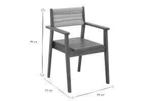 Fauteuils de jardin en bois massif et corde tressée (lot de 2) ZEPHYR