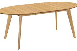 Table à manger extensible ovale en bois clair L150-200 cm MARIK