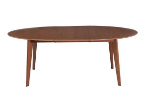 Table à manger extensible ovale en bois foncé L150-200 MARIK