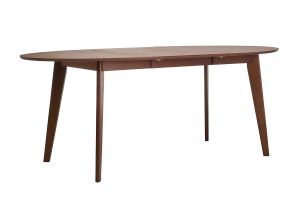 Table à manger extensible ovale en bois foncé L150-200 MARIK