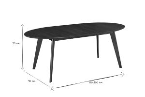 Table à manger extensible ovale en bois foncé L150-200 MARIK