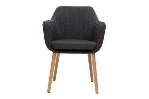 Chaise scandinave en tissu gris anthracite et bois clair ALEYNA