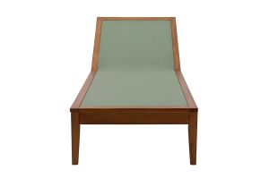 Bain de soleil vert kaki et bois massif NAVEEN
