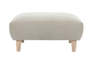 Pouf poggiapiedi in tessuto ciniglia beige e legno chiaro L75 cm BASTILLE