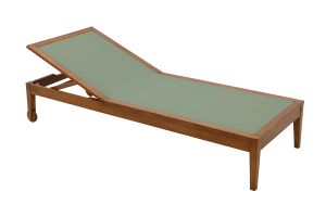 Bain de soleil vert kaki et bois massif NAVEEN