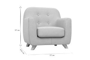Fauteuil enfant scandinave en tissu menthe à l'eau et bois clair NORKID
