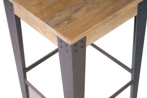 Tabouret de bar industriel métal et bois manguier massif H65 cm MADISON