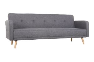 Divano letto scandinavo 3 posti grigio scuro ULLA