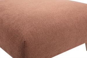 Pouf repose-pieds en tissu chenille terre brûlée et bois clair L75 cm BASTILLE