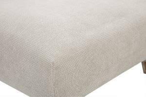 Pouf poggiapiedi in tessuto ciniglia beige e legno chiaro L75 cm BASTILLE