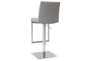 Tabouret de bar relevable gris et acier chromé KYLE