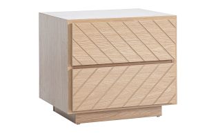 Table de chevet avec rangements 2 tiroirs finition bois chêne MATALA