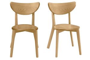 Chaises scandinaves bois clair (lot de 2) LEENA