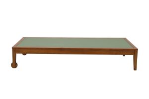 Bain de soleil vert kaki et bois massif NAVEEN