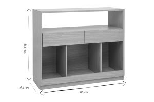 Console avec tiroirs finition bois clair chêne L100 cm RUBINA