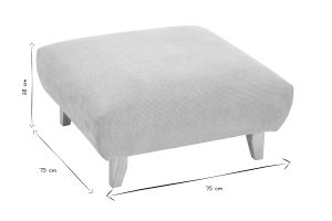 Pouf poggiapiedi in tessuto ciniglia beige e legno chiaro L75 cm BASTILLE