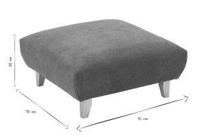 Pouf repose-pieds en tissu chenille terre brûlée et bois clair L75 cm BASTILLE