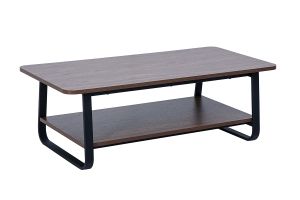 Table basse rectangulaire finition bois noyer et métal L120 cm MICHA