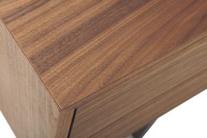Meuble TV vintage en bois foncé avec rangements fermés L160 cm MANNY