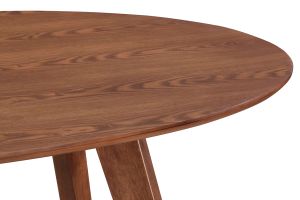 Mesa de comedor diseño escandinavo oval nogal L160 MARIK