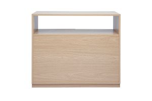 Console avec tiroirs finition bois clair chêne L100 cm RUBINA