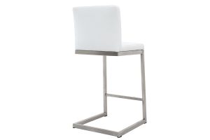 Tabourets de bar design blancs avec pieds métal (lot de 2) STELLAR