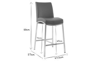 Tabourets de bar design gris foncé H70 cm (lot de 2) OLLY