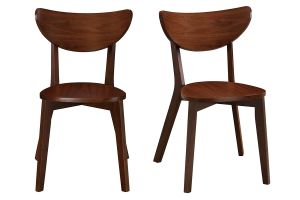 Chaises scandinaves en bois foncé noyer (lot de 2) LEENA