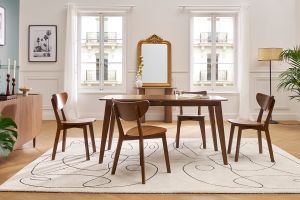 Chaises scandinaves en bois foncé noyer (lot de 2) LEENA