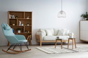 Bibliothèque scandinave en bois clair chêne 8 casiers L110 cm INGRID