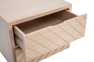 Table de chevet avec rangements 2 tiroirs finition bois chêne MATALA