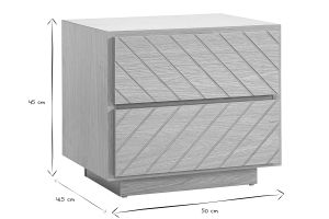Table de chevet avec rangements 2 tiroirs finition bois chêne MATALA
