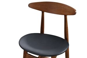 Tabouret de bar vintage noyer et PU noir 65 cm (lot de 2) WALFORD