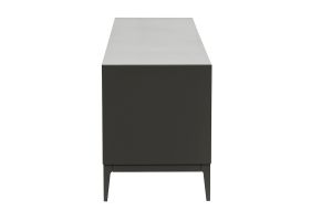 Meuble TV design gris laqué brillant avec rangements L180 cm GRAY