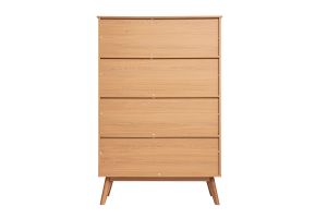 Bibliothèque scandinave en bois clair chêne 8 casiers L110 cm INGRID