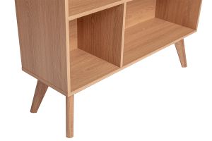 Bibliothèque scandinave en bois clair chêne 8 casiers L110 cm INGRID