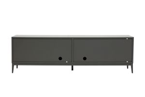 Meuble TV design gris laqué brillant avec rangements L180 cm GRAY