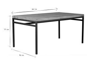 Table à manger industrielle bois manguier massif et métal L160 cm YPSTER