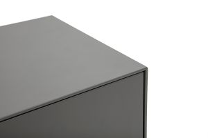 Meuble TV design gris laqué brillant avec rangements L180 cm GRAY