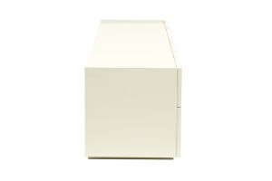 Meuble TV design beige laqué brillant avec rangements L199.8 cm ISAURE