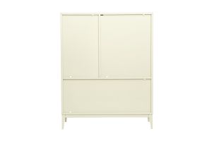 Buffet haut beige laqué mat 2 portes 1 tiroir L90 cm GRAY