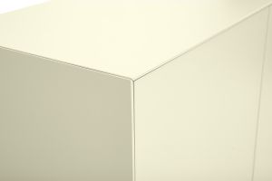 Buffet haut beige laqué mat 2 portes 1 tiroir L90 cm GRAY