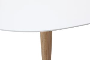 Table basse ovale scandinave blanc et bois clair chêne L120 cm EKKA