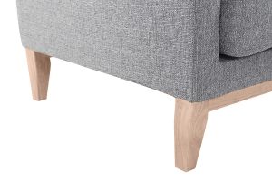 Canapé d'angle droit déhoussable scandinave 4 places en tissu gris clair et bois clair OSLO