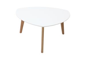 Table basse scandinave blanc et bois clair chêne L80 cm EKKA