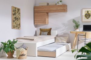 Lit gigogne blanc mat 90x190 cm MACCO